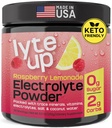 Nutriana Keto Elektroliti v prahu Brez sladkorja - Zero Carb & Zero Calorie Elektrolitski pijača Mix - Sladkor brez elektrolitov za hidracijo v prahu - Fasting Elektroliti Raspberry Limonade aroma