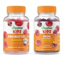 Življenjski probiotik 2 milijarda CFU otroci + Iron & Vitamin C otroci, Gummies Bundle - odlično degustacija, Vitamin dopolnilo, Gluten brezplačno, GSO brezplačno, Žvečljivi gumi