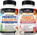 Dnevni multivitamin za ženske kapsule (1 mesec oskrbe) Plus 65 milijard CFU dnevni probiotični dodatek (1 mesec oskrbe)