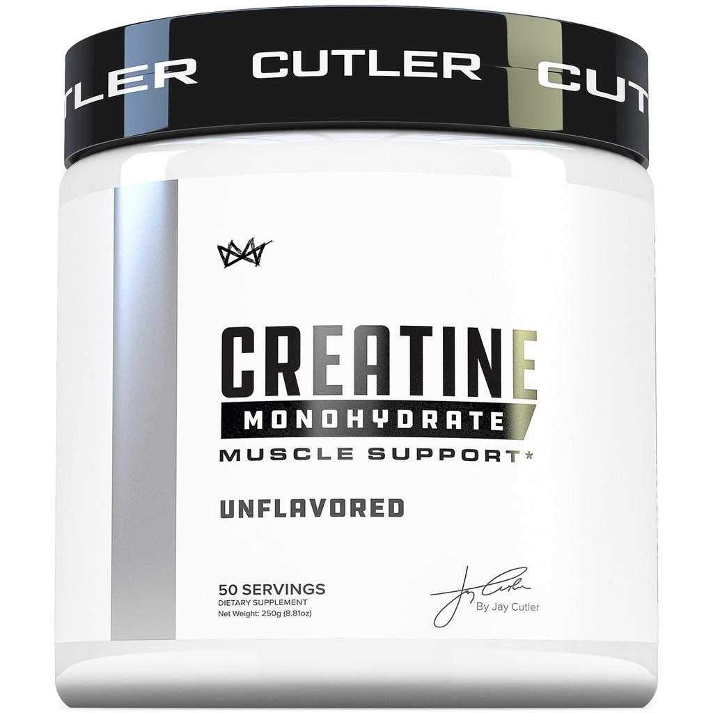 Cutler Nutrition Pure Kreatin Monohidrat - 5g Na Serving 50 Serving - Premium Muscle Builder Izboljša moč in okrevanje - Nearomatizirana za enostavno mešanje