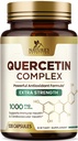 Quercetin dodatek 1000mg - naravna, rastlinsko-bazna podpora za imunske, celične, dihalne in sezonske spremembe - dodatna moč Quercetin Dihidrat iz Sophora Japonica - 120 Veggie kapsule