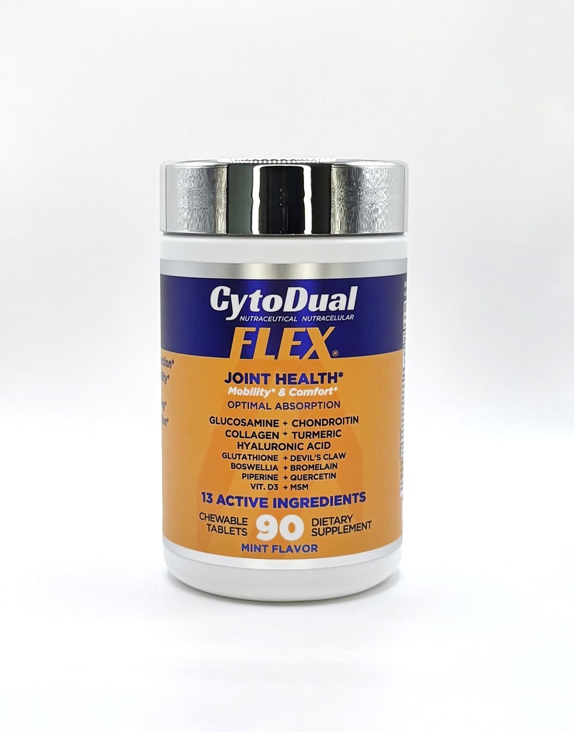 CytoDual Flex – Glucosamine, Chondroitin, MSM, H. Acid, Collagen – Joint Support for Back, Knees & Hands – Mobility, Cartilage, Antioxidant, Multi-Action – Fast-Acting Chewables – 90 Days