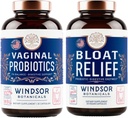 WINDSOR BOTANICAS Bloat Relief Probiotic z encimi in vaginalnimi probiotiki - Prebavne in vaginalne zdravstvene bunde