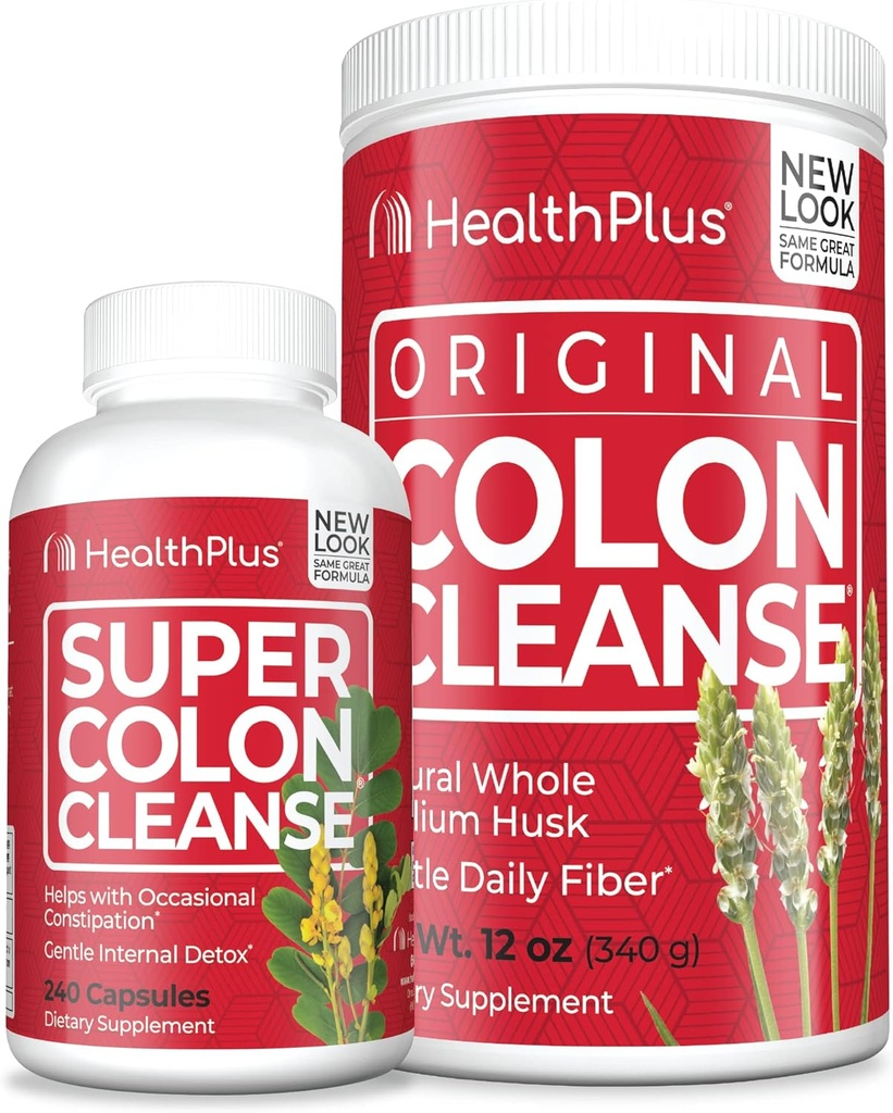 Health Plus Super Colon Cleanse (240 Kapsule) & Colon Cleanse (12 Ounces/48 Servings)