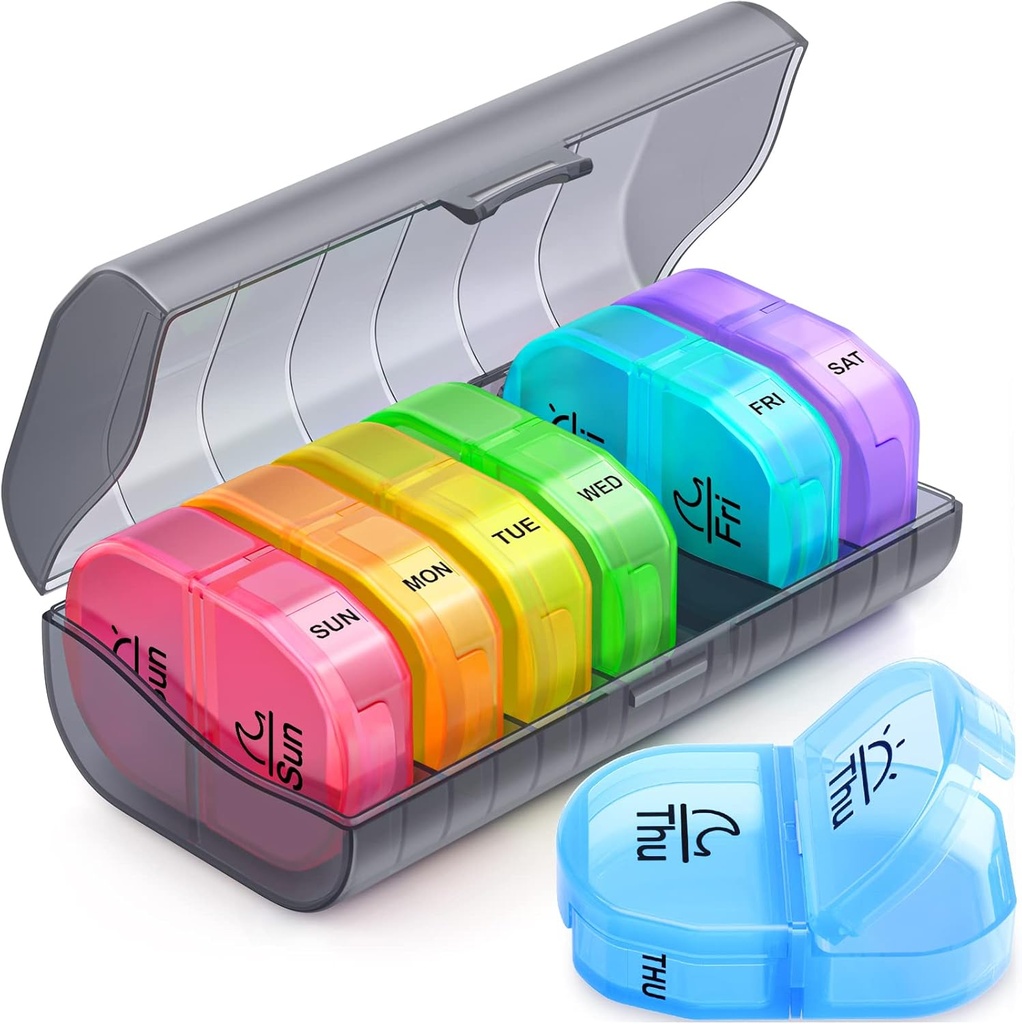 Tedenske tablete Organizator 2 krat na dan, ZIKEE AM tablete Box s 7 Odstranljiv primeru tablete, BPA-brezplačen in prenosljiv 7 dan tablete Organizator z veliko shranjevanje, da imajo zdravila, vitamini in ribje olje
