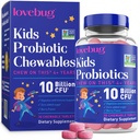 LJUBEZEN Probiotiki za otroke – Probiotični žvečilni izdelki s prebiotično vlakni za starost 4+,Daily Children's Gut Health & Digestive Supplement, Sugar-free Berry Flavor, 30 Count