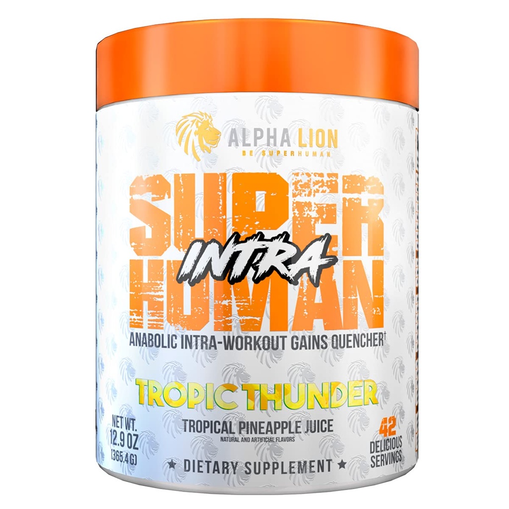 ALPHA LION superčloveški intraworkout prašek za moške in ženske, pijača z aminokislinami, dodatek za obnovo mišic, BCAA prašek, mešanica elektrolitov in hidracije (42 servingov, aroma tropskega ananasovega soka)