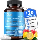 ASSR Triple Magnezij Complex – 300 mg Magnezij dodatek z glicinat, malat in citrat – Podpira sprostitev, mišice in živec funkcijo – visoka absorpcija, vegan, ne-GMO, 120 kapsul