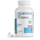 Bronson Melatonin 5mg hitro raztopite pepermint tablete z vitaminom B6 - spodbuja sprostitev, 360 vegetarijanske žvečljive Lozenges