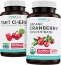 Mešanica organskih tablet brusnic & tart češnja - Čisti in čisti strdek - Sečni trakt in sečna kislina Podpora - Organske tablete brusnic - 50:1 Koncentrat & Organske Kapsule Tart Cherry - 4:1 Ekstrakt