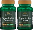 Swanson Triple Jodine Complex-Fizional Supplement for Vital Thyroid Support-Promotes Metabolic funkcijo, povečanje proizvodnje rdečih krvnih celic, in zdravje srca-(60 Veggie kapsule, 12, 5mg vsak) 2 pakiranje