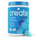 Ustvarite Kreatin monohidrat Gumije za moške in ženske, Boost Focus, Moč in vzdržljivost, Anti-Melting Formula, Vegan, Gluten-free, Non-GMO, 1.5g kreatin na Gummy (Modra malina, 90 ct)