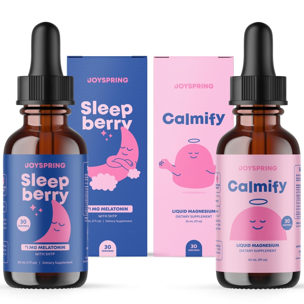 JoySpring Magnezijev Citrat Tekoči & Magnezijev Glicinat in Zaspanka melatonin 1MG za otroke