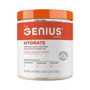 Genius Brand Genius Hydrate - Elektrolitski dodatek za dnevno hidracijo - Kokosova voda - brez sladkorja - 8 Eteričnih mineralov & hranil - Non-GMO - Sour Peach Rings - 50 Servingov