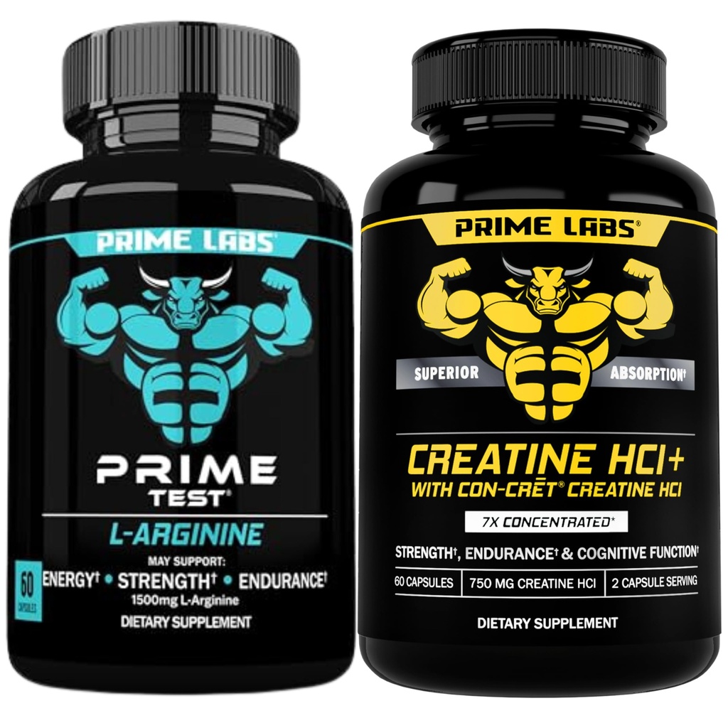 Prime Labs L Arginin (60 ct) + kreatin HCl kapsule (60 ct)