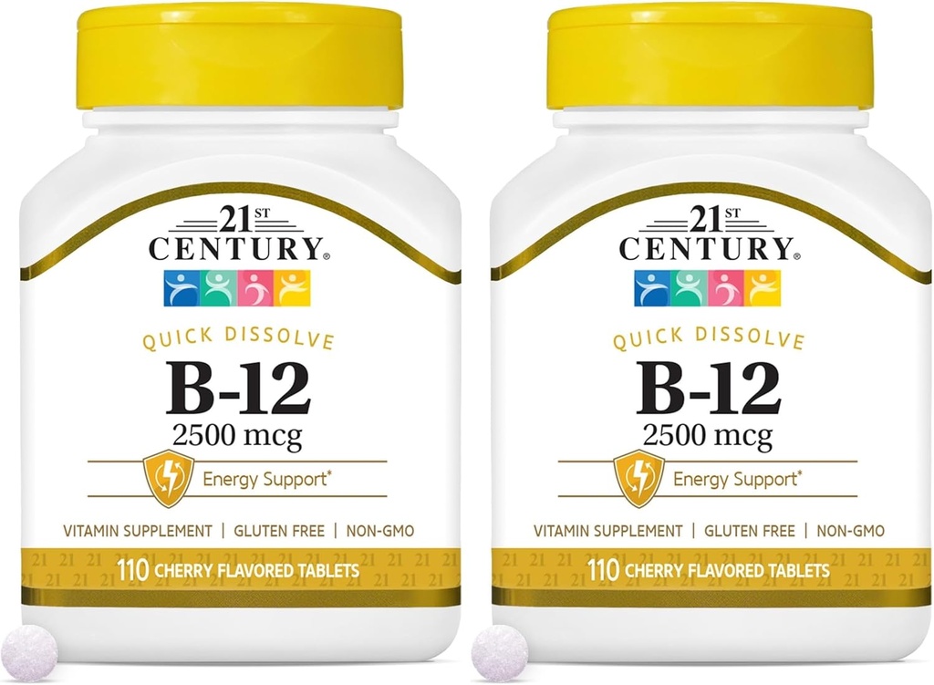 21st Century B 12 2500 mcg Podjezične tablete, 110 Štetje (Pack of 2)