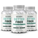 Organics Ocean Better Fiber - Daily Fiber Supplement - Soften Stool za gibanje brez napora Bowel - s Psyllium Hulk in Slippery Elm - 3 steklenice