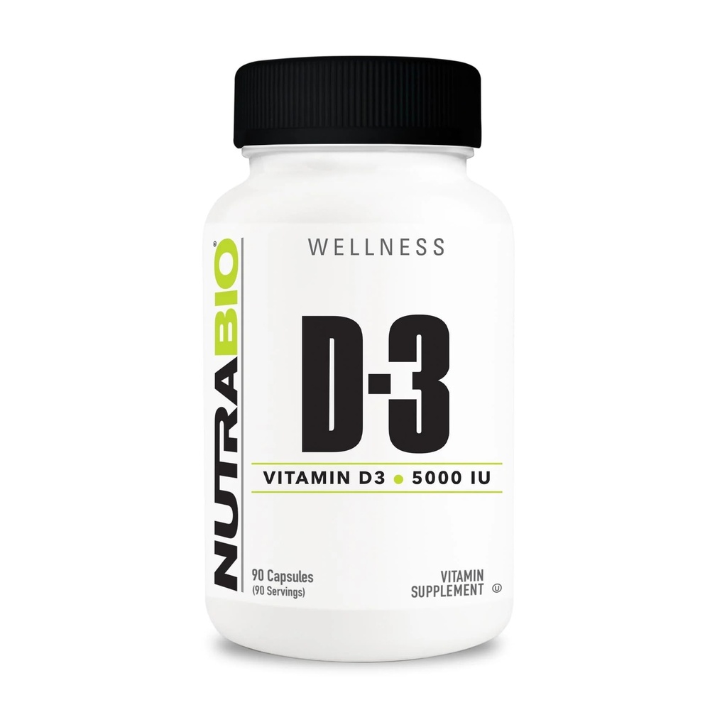 NutraBio Vitamin D (5.000 i. e.), Imunska podpora - 90 rastlinskih kapsul
