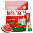 Elektrolitski paketi v prahu - brez sladkorja, naravno arome, 10 elektrolitov in vitaminov Elektrolitski pijača Mix - lubenice arome, Keto prijazno, Vegan, Ne- GSO, 18 paketov
