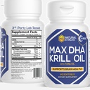 Antarktika Krill Oil Supplement - DHA EPA Omega 3 Dodatek z antioksidant Astaksantin - Omega 3 ribje olje za podporo možganov, srca in skupnega zdravja - 60 Krill Oil SoftGels