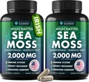Kapsule Sea Moss - Ireland Sea Moss Napredno z Burdock Root, Bladderwrack & Muira Puama za imuniteto, Gut, & Energija - Superfood Sea Moss dodatki w/Raw Sea Moss Powder (2 paket)