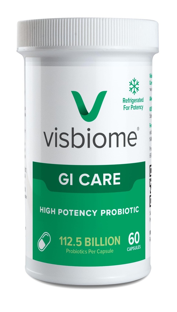 Visbiome® GI Care - Probiotik visoke jakosti - 112,5 milijard CFU živih probiotikov, Original De Simone Formulacija, Made in USA, 60 kapsul.