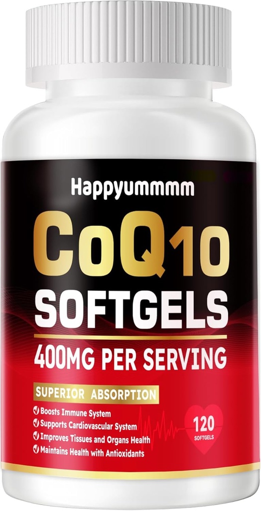 CoQ10-400mg-softgels s PQQ, Omega-3, koencim Q10(Ubikinon) Dodatek za visoko-Absorpcijo, močan-Antioksidant, Podpora srce in energijska proizvodnja, 120 Serving.