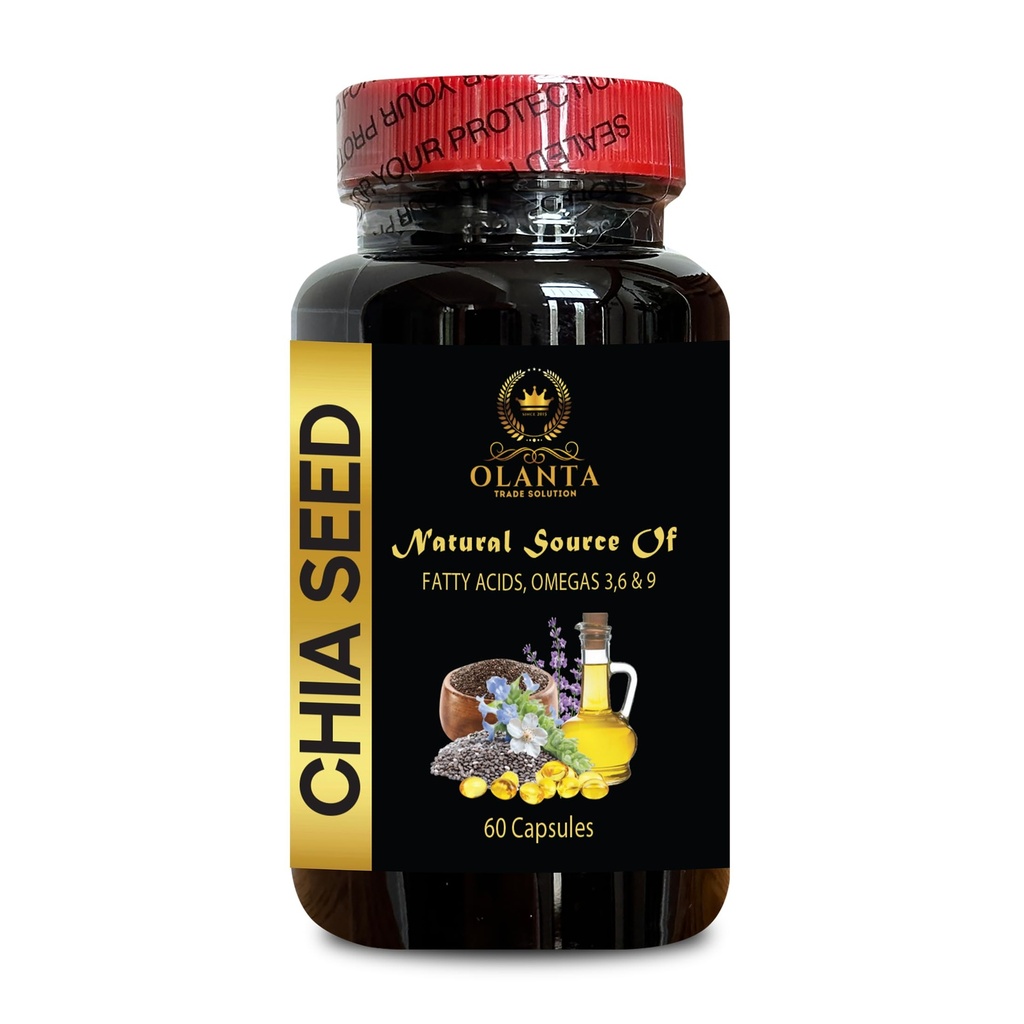 CHIA Seed - Omega 3 Fatty acids Small Pills, Immune Booster for Adults, chia Seeds Organic, chia Seeds superfood salvia hispanica - 1 Bottle 60 Softgels