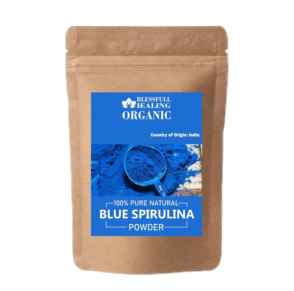 Blessfull Healing Organic Blue Spirulina Powder 100% Pure Natural 1 oz / 30 Gram