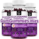 Glukozamin Chondroitin Gumies z MSM & Elderberry – Dodatna moč Mobilnost in prilagodljivost Podpora, Antioksidant Imune dodatek za odrasle, moške in ženske - 60 Chondroitin Gumies (3 paket)