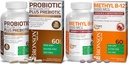 Bronson probiotik 50 milijard CFU + prebiotik z izvlečkom jabolčnega polifenola in ananasovega sadja + metil B12 5000 μg vitamin B12 metilkobalamin