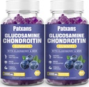 2 Packs 3000MG Glukozamin Chondroitin Gumies - Extra Strength Joint Health & MSM Elderberry Natural Joint Supplement, Fleksibilnost, Antioksidant imunske podpore za odrasle, 120 Gumies.