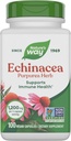 Narava Echinacea Purpurea Herb, Imunska podpora dodatek*, 1200 mg na odmerek 3-kapsula, Projekt Non-GMO Verified, Vegan, 100 kapsul (Packaging May Vary)