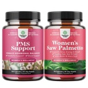 Sveženj napredne PMS podpora dodatek za nizkoenergetsko Mood podporo obdobje Cramps in napenjanje pomoč za ženske in dodatno moč žaga Palmetto za ženske - DHT blokade Debelost las vitamin