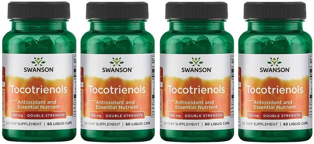Swanson Dvojni jakosti Tokotrienoli - antioksidant - (60 tekočih kapsul, 100 mg vsak) 4 pakiranja