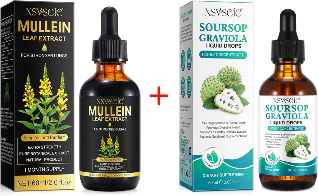 Mullein kapljice za pljuča čiščenje in soursop Bitters tekočine, izvlečki listov mullein tinktura s klorofilom,soursop večvitaminske kapljice,Naravna zeliščni dodatek za moške in ženske