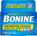 Bonine Chewable Tablets 16 Count Box (Pack of 12)