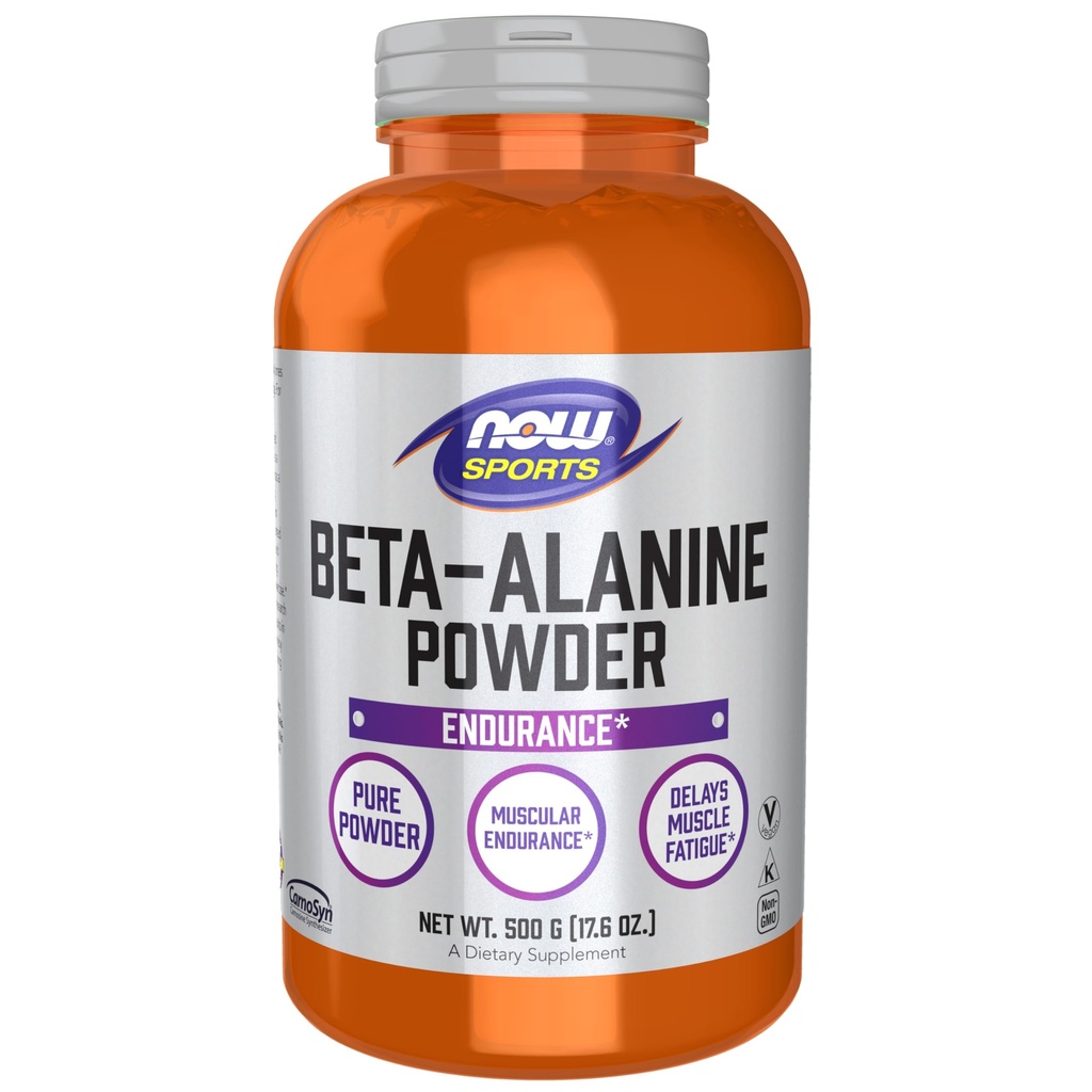 NOW Foods Sports Nutrition, Beta-alanin Pure Powder 2000 mg, Muscular Endurance*, 500 Grams