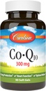 Carlson - Co-Q10, Co-Enzyme Q10, 300 mg, proizvodnja energije in funkcija srca, 60 Softgels