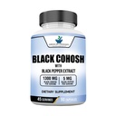 American Standard Supplements Black Cohosh 1300mg na strežbo s črno papriko sadni ekstrakt - Vegan, Gluten prost, Non-GMO, 90 Kapsule, 45 Serving