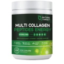 NATURE TARGET Multi- Collagen-Peptides-Powder - Hidroliziran kolagen z energijsko mešanico + multivitamini in minerali, Podpira energijo kože las nohtov in sklepov, ne-GMO, 35 Servinges
