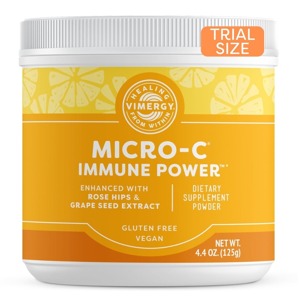 Vimergy Micro-C Imunska moč TM *- 125g - Nežna oblika – Antioksidanti Phytonutrients – Imunska in živčna podpora – Koristi kosti in kartilaža – Gluten-free – Kosher – Vegan
