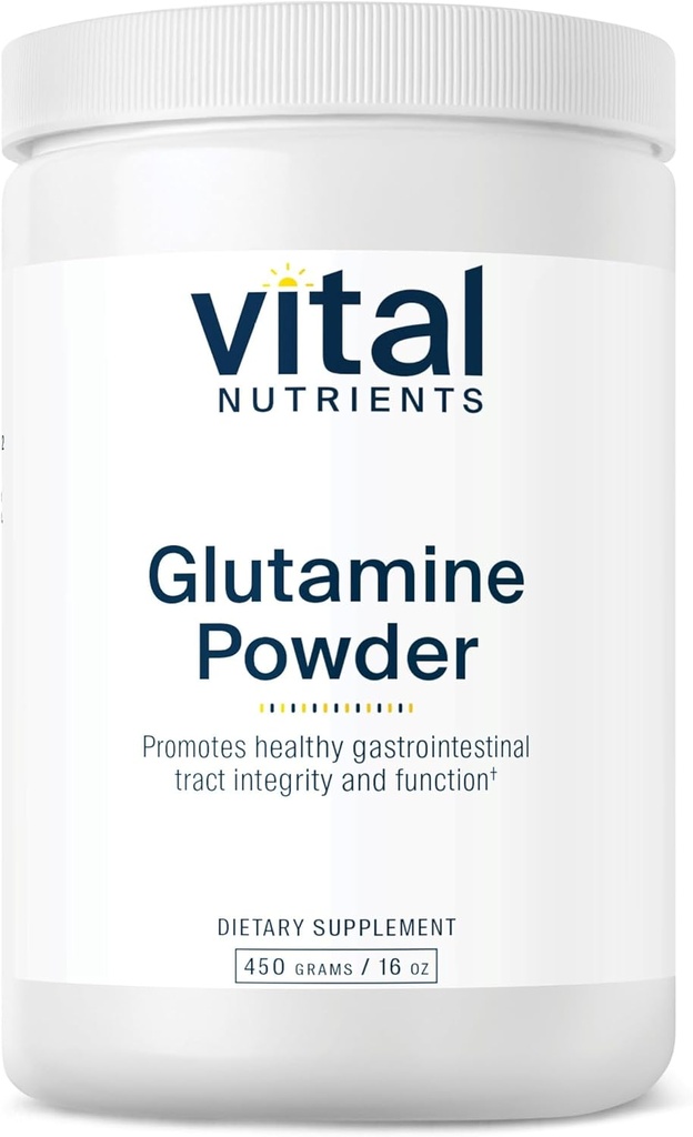 Zdravilo Vital Nutrients Glutamin v prahu - delovanje zdravih prebavil - Gluten, Mlekarna, brez soje - Ne-GMO - 450g/16 oz L-glutamin v prahu