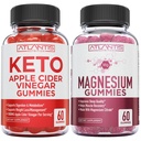 60 Keto Apple Cider Vinegar Gumies Napredna izguba teže + 60 Magnezij Gumies Formulated z 770 MG magnezijev citrat.