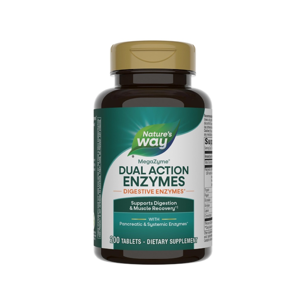 Naravne poti Mega-Zyme, trebušne slinavke in sistemski encimi*, Olajša občasno mišično bolečino zaradi prekomernega napora in vadbe,* Prebavna podpora*, 200 tablet (Packaging May Vary)