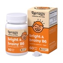 Renzo's Bright & Brainy Vitamin B6, Raztapljanje otrok Vitamin B6, 60 Sladkor-free Melty Tabs, Oh Oh Oh Orange Okusen