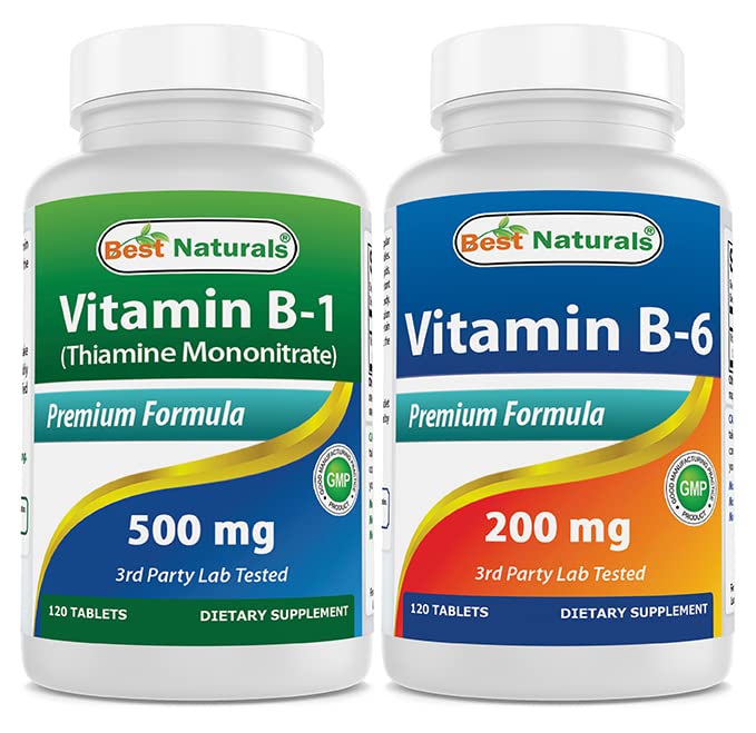 Najboljši naravni vitamin B1 kot tiamin mononitrat 500 mg & vitamin b6 200mg