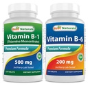 Najboljši naravni vitamin B1 kot tiamin mononitrat 500 mg & vitamin b6 200mg