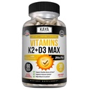 Kaya Naturals Vitamini K2 z D3 5000IU dopolnilo za moške in ženske - enostaven za požiranje - Bioperine kapsule (60 Število (Pack of 1))