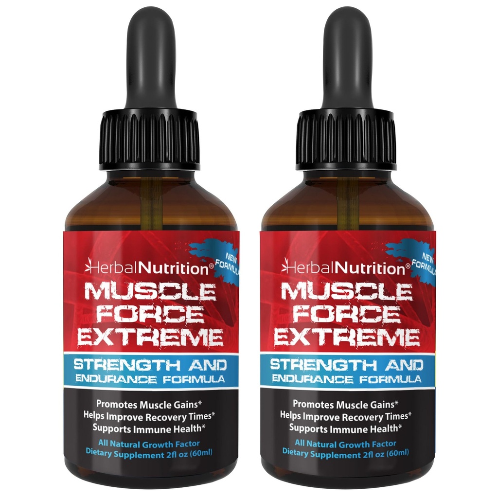 Muscle Force Extreme 2 steklenica Pack 345mg Lastniška formula Naša najmočnejša moč in vzdržljivost Spray, Izboljša mišično moč in recovery čas 2oz steklenice